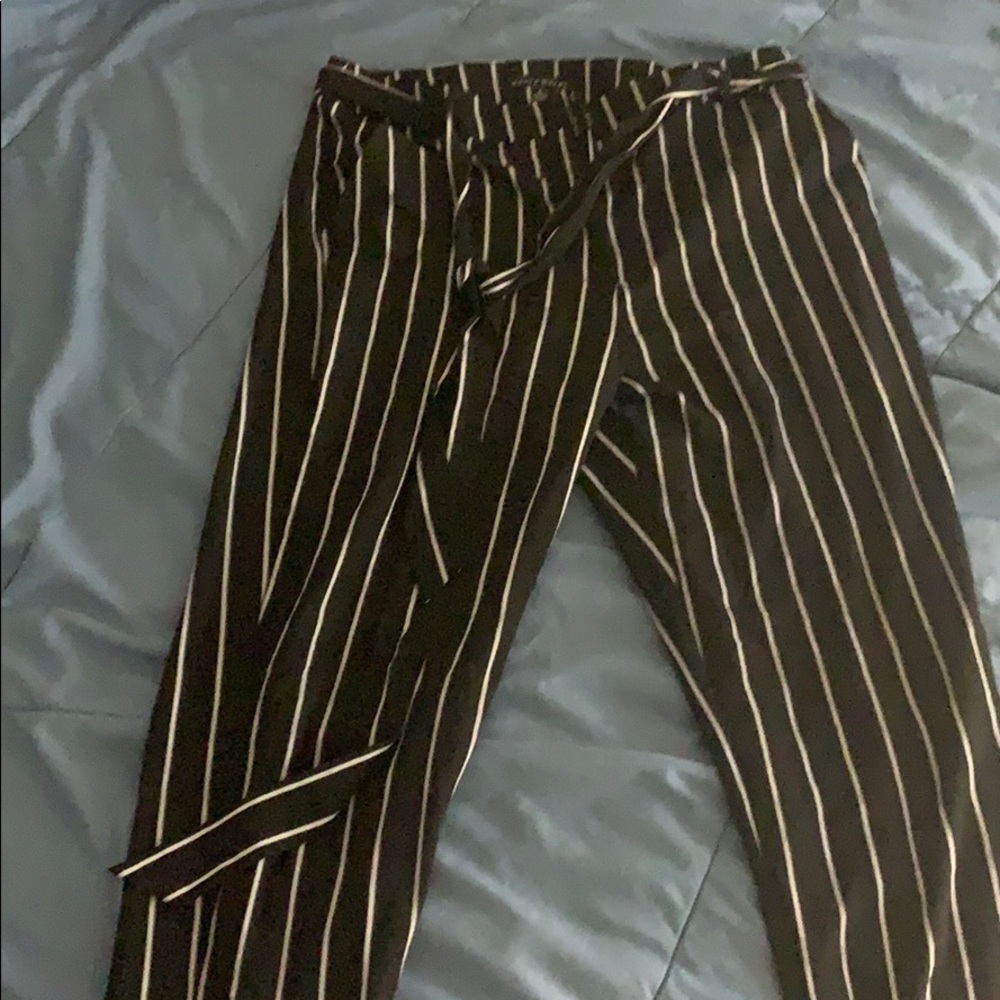 Black and white striped pants (worn once)